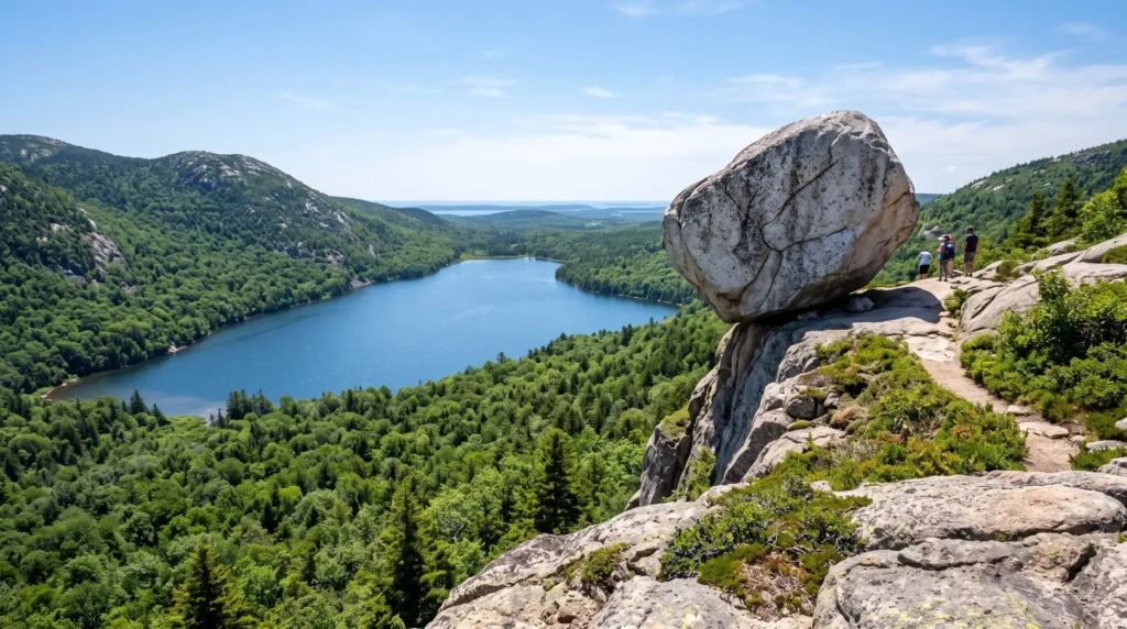 Things to Do in Bar Harbor, Maine 7 Bubble Rock balanced on the edge of South Bubble mountain
