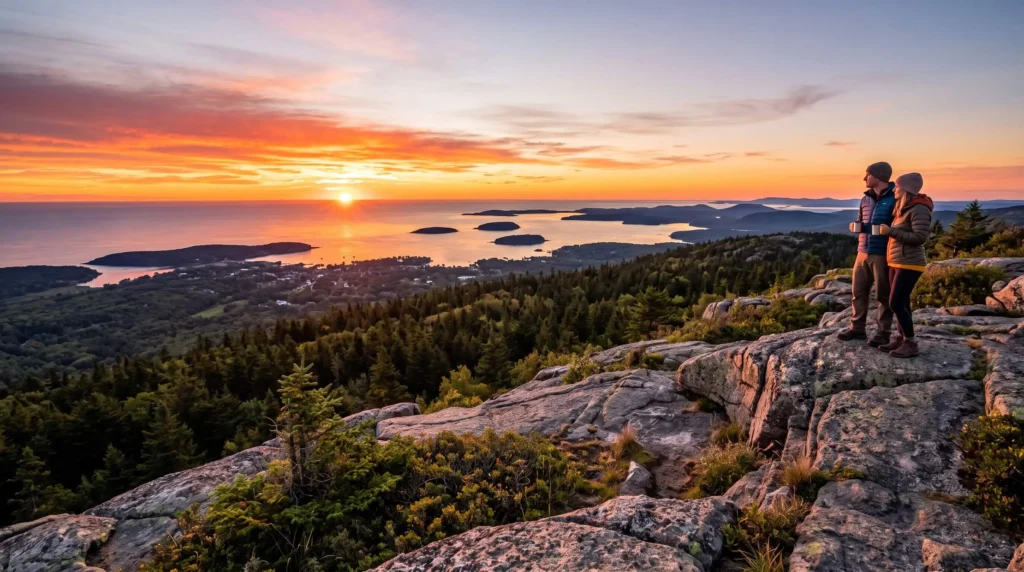 Things to Do in Bar Harbor, Maine 2 Sunrise view from the summit of Cadillac Mountain