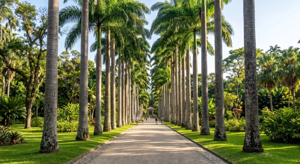 Things to Do in Rio de Janeiro, Brazil 10 Tall royal palm trees lining a path in Rio's Botanical Garden