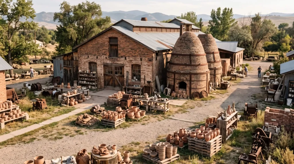 Things to Do in Helena, MT Through Gold Rush History and Mountain Trails 7 Brickyard buildings and ceramic sculptures at the Archie Bray Foundation near Helena