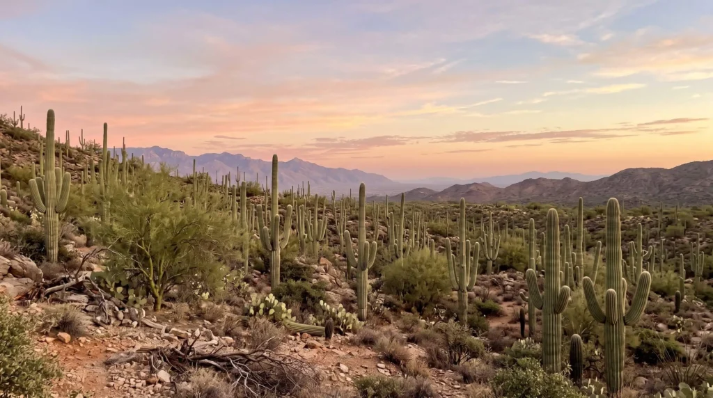 Best Things to Do in Arizona From Canyons to Red Rocks and Saguaro Country 5 Saguaro cacti in Saguaro National Park near Tucson