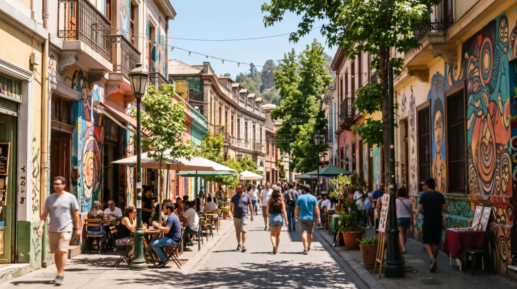 Things to Do in Santiago, Chile Across Hills, Museums and Wine Country 5 Pedestrian street with murals and cafes in Bellavista and Lastarria, Santiago