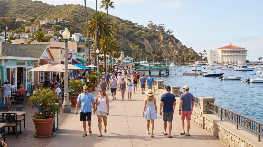 Catalina Island Day Trip and How to Spend Six Hours in Avalon 3 Avalon waterfront promenade on Catalina Island