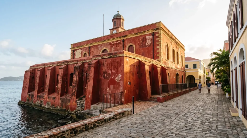 Things to Do in St Thomas Virgin Islands From Beaches to Forts and Ferries 4 Historic red and yellow Fort Christian and Danish colonial buildings in Charlotte Amalie