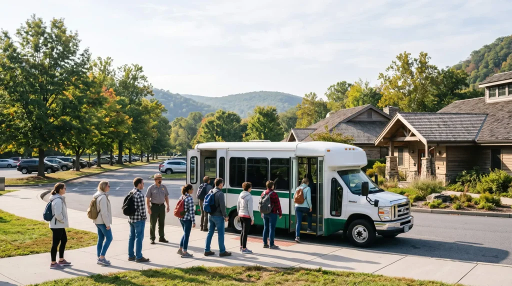 Things to Do in Harpers Ferry for History, Heights and a River Town Day 2 Park shuttle at the Harpers Ferry visitor center