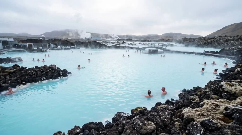 5 Day Trip to Iceland Across the Golden Circle, South Coast and Reykjavík 2 Blue Lagoon geothermal spa with milky turquoise water in Iceland