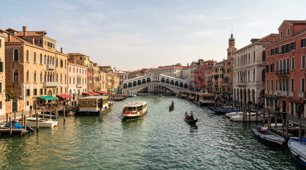 10 Days in Italy by Train Through Rome, Florence and Venice 6 Grand Canal in Venice with palazzi and gondolas