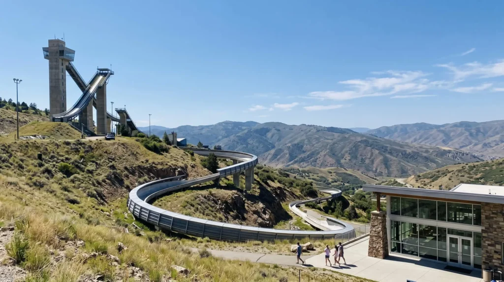 Things to Do in Park City From Main Street to Mountains and Olympic History 4 Ski jumps and bobsled track at Utah Olympic Park