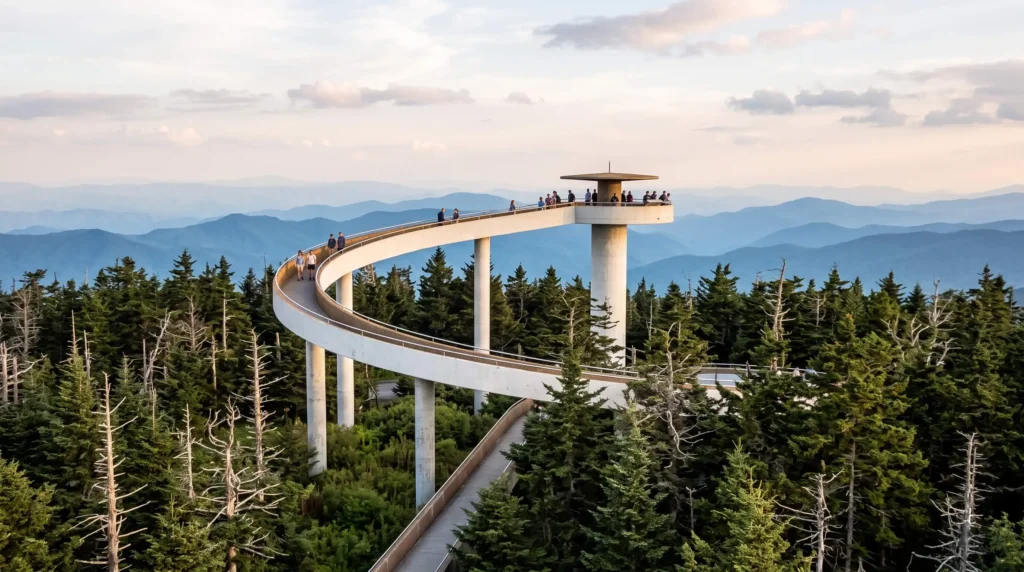 Great Smoky Mountains National Park Things to Do and a Plan That Beats the Traffic 3 Kuwohi observation tower in the Great Smoky Mountains